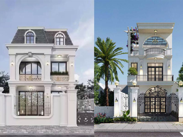 TOP 45+ mẫu nhà phố tân cổ điển 2 tầng đẹp sang trọng 2025